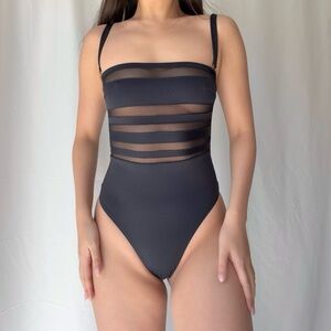 Fisch Swim Mesh Black One Piece
